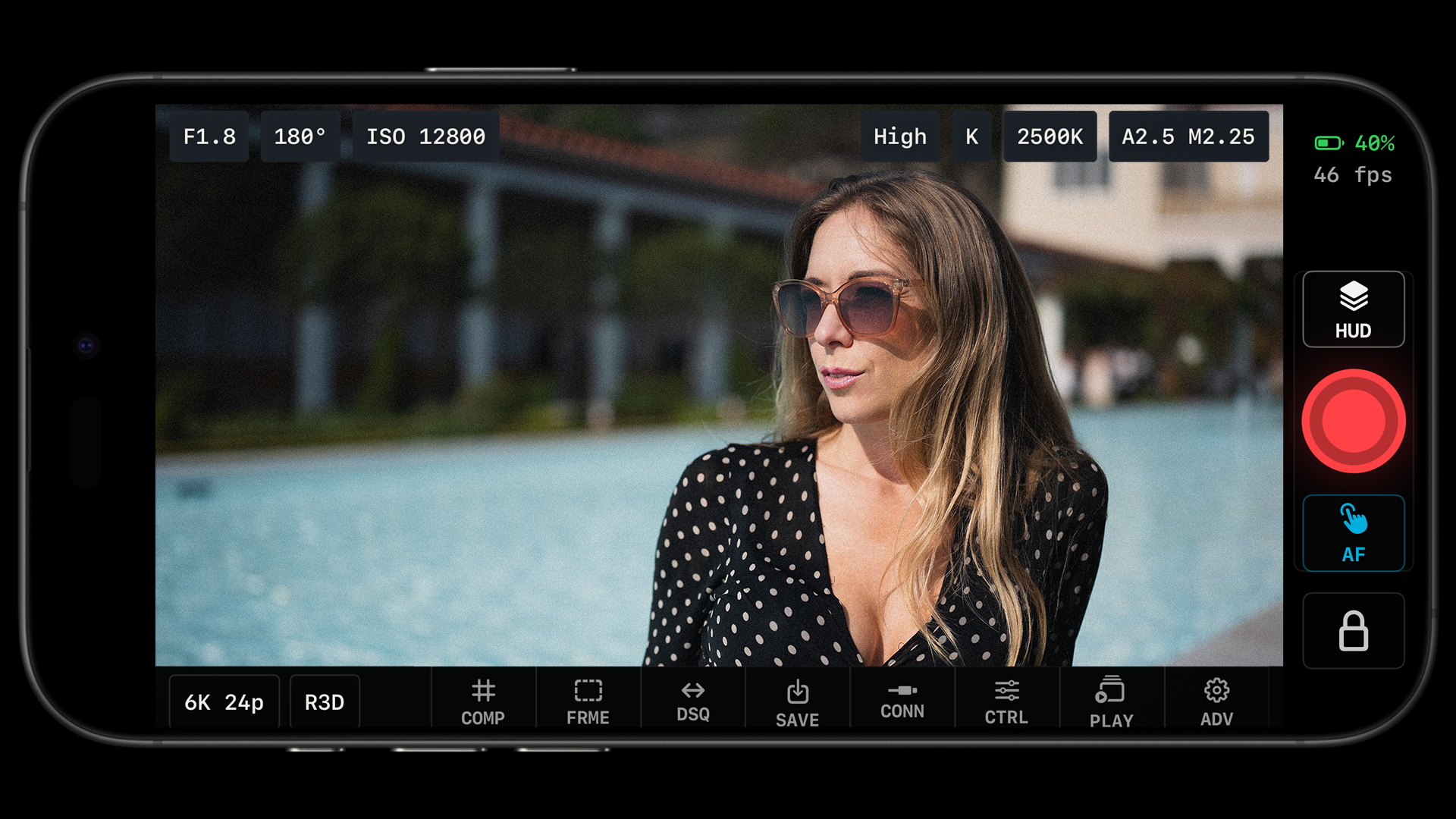 ZR Ctl live view monitoring a portrait scene